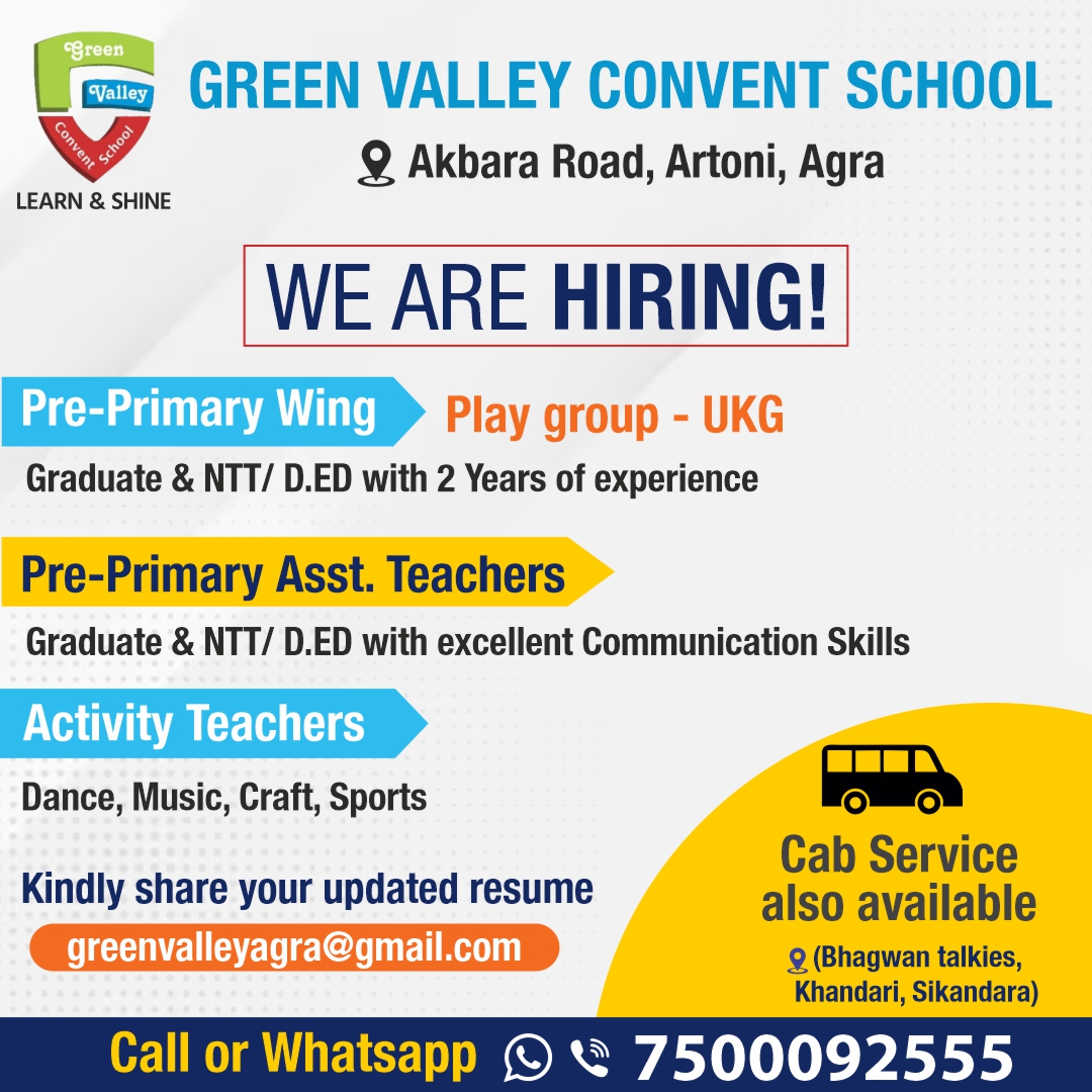 Teacher Vacancy In Agra 2023 Agra Schools About Agra City School News